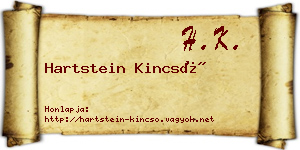 Hartstein Kincső névjegykártya