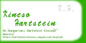 kincso hartstein business card